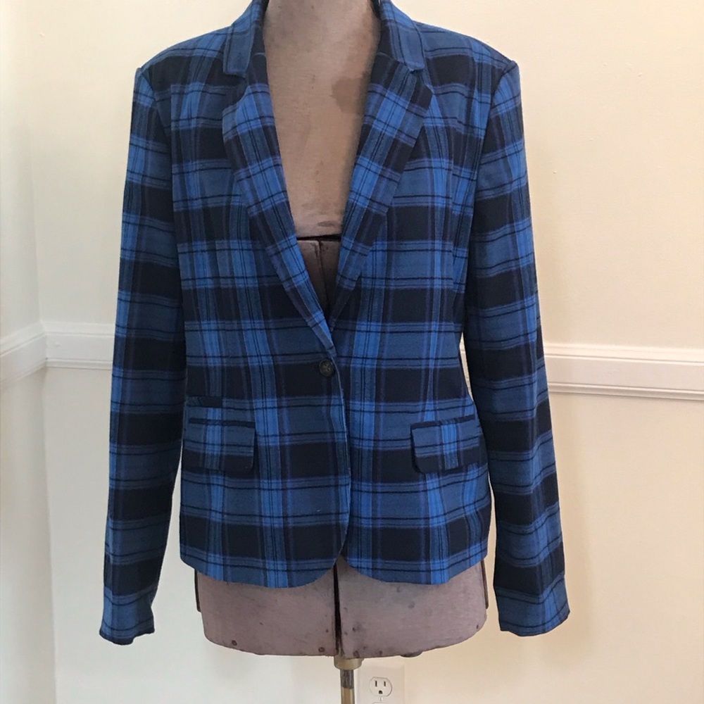 Blue plaid blazer. Merona Size 12.